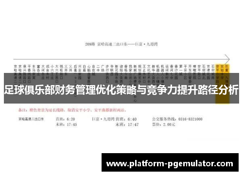 足球俱乐部财务管理优化策略与竞争力提升路径分析