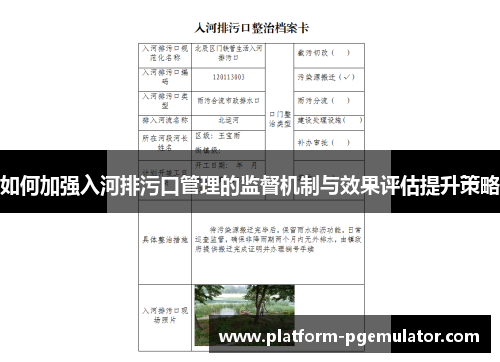 如何加强入河排污口管理的监督机制与效果评估提升策略